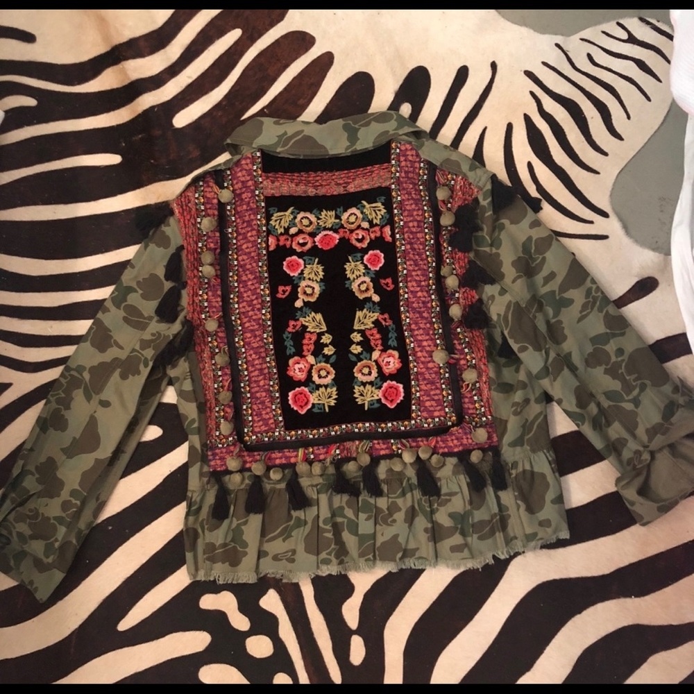 Zara Camo Floral Jacket